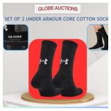 SET OF 2 UNDER ARMOUR CORE COTTON SOCKS