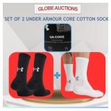 SET OF 2 UNDER ARMOUR CORE COTTON SOCKS