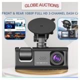 FRONT & REAR 1080P FULL HD 3-CHANNEL DASH CAMERA