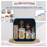 SET OF 4 (FOOD STORAGE ZIP LOCK JARS)