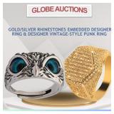 SET OF 2 (EMBEDDED DESIGNER RING + PUNK RING)