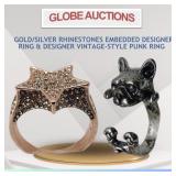 SET OF 2 (EMBEDDED DESIGNER RING + PUNK RING)