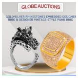 SET OF 2 (EMBEDDED DESIGNER RING + PUNK RING)