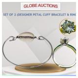 SET OF 2 (DESIGNER PETAL CUFF BRACELET + RING)