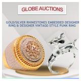SET OF 2 (EMBEDDED DESIGNER RING + PUNK RING)