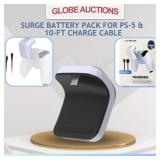 SURGE BATTERY PACK FOR PS-5 & 10-FT CHARGE CABLE
