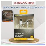LOOK NEW BLACK WEB 6-FT CHARGE & SYNC CABLE