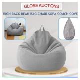 LOOK NEW HIGH BACK BEAN BAG CHAIR SOFA COUCH COVER