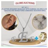 LOOK NEW SET OF 2(E-LETTER NECKLACE+EMBEDDED RING)