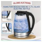LOOKS NEW HB (1500-W) 1.7-L GLASS ELECTRIC KETTLE