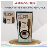LOOKS NEW VIVITAR 10-FT USB-C BRAIDED CABLE