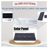 LOOKS NEW SOLAR PANEL PLATE W/ 2-INPUT USB ADAPTER