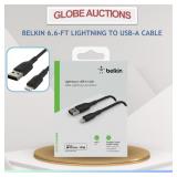 LOOKS NEW BELKIN 6.6FT LIGHTNING TO USB-A CABLE