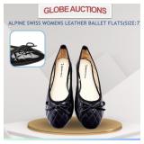 ALPINE SWISS WOMENS LEATHER BALLET FLATS(SIZE:7)