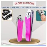 2-PIECES STAINLESS STEEL NAIL & TOENAIL CLIPPER