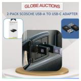 LOOKS NEW 2-PACK SCOSCHE USB-A TO USB-C ADAPTER