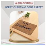 LOOKS NEW MERRY CHRISTMAS DOOR CARPET