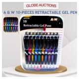A&W 10-PIECES RETRACTABLE GEL PENS