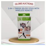 2-IN-1 TRIPOD SELFIE STICK W/ WIRELESS REMOTE