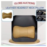 LOOKS NEW LEATHER HEADREST NECK PILLOW