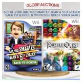 SET OF 2(WII BACK TO SCHOOL+PUZLE QUEST)VIDEO GAME
