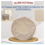 OTTOMAN KNITTED STRETCH PROTECTIVE SLIPCOVER(XL)