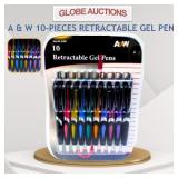 A&W 10-PIECES RETRACTABLE GEL PENS