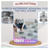10-PC WATERPROOF HEXAGONAL FLOOR TILE WALL STICKER