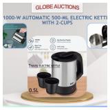 1000W AUTOMATIC 500-ML ELECTRIC KETTLE W/ 2-CUPS