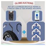 SET OF 2 (2PCS BYCYCLE HOOKS+3PCS SPONGE HOLDERS)