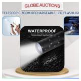TELESCOPIC ZOOM RECHARGEABLE LED FLASHLIGHT