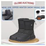 MENS SIDE ZIPPER WINTER SNOW HIKING SHOES(SIZE:45)