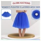 WOMENï¿½S PLEATED 5 LAYERED MESH SKIRT