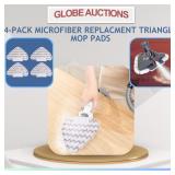 4-PACK MICROFIBER REPLACEABLE TRIANGLE MOP PADS