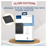 INSIGNIA 15-W QI CHARGING PAD WITH POWER ADAPTER