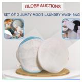 SET OF 2 JUMPY MOO'S LAUNDRY WASH BAGS