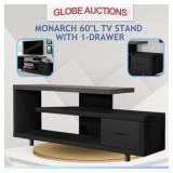 MONARCH 60'L TV STAND WITH 1-DRAWER (MSP: $270)