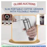 SLIM PORTABLE COFFEE GRINDER W/ FOLDABLE HANDLE