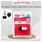 OPTIMATE DUAL USB PORT CAR CHARGER