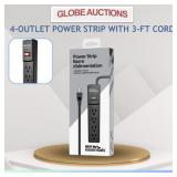 4-OUTLET POWER STRIP WITH 3-FT CORD