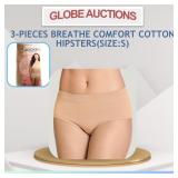 3-PIECES BREATHE COMFORT COTTON HIPSTERS (SIZE:S)