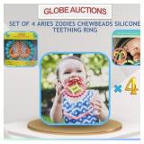 SET OF 4 ZODIES CHEWBEADS SILICONE TEETHING RING