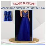 WOMENï¿½S LONG CHIFFON LACE PARTY BALL GOWN