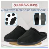 ALPINE SWISS FLEECE CLOG SLIPPERS (SIZE:12)