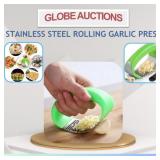 STAINLESS STEEL ROLLING GARLIC PRESS