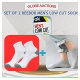 SET OF 2 REEBOK MEN'S LOW CUT SOCKS