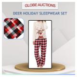 DEER HOLIDAY SLEEPWEAR SET(SIZE: L)