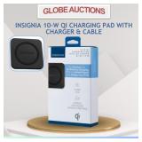 INSIGNIA 10-W QI CHARGING PAD WITH CHARGER & CABLE