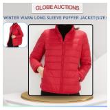 WINTER WARM LONG SLEEVE PUFFER JACKET(SIZE:L)
