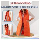 SLEEVELESS PUFFER HOODED JACKET(SIZE: S)